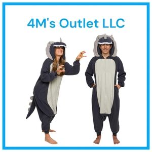 Gray Dinosaur Onesie for Men